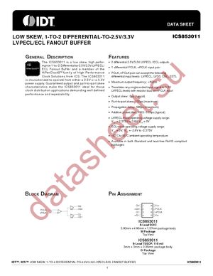 ICS853011BMLFT datasheet  